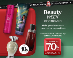 Beauty Week: produtos com até 70% OFF