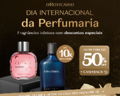 Dia internacional da Perfumaria com até 50% OFF